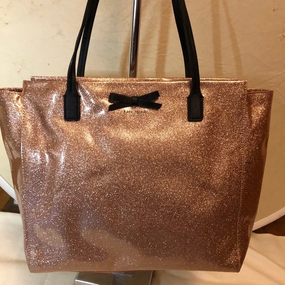 Kate Spade NWOT Glittering Rose Gold Tote - Picture 1 of 14